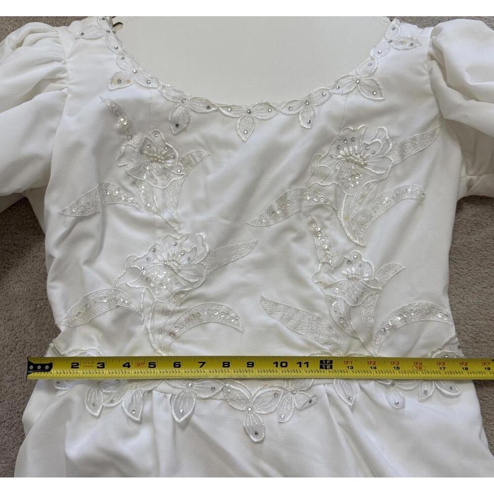 Vintage Wedding Dress Gown Set Veil Cape Headpiece Preserved Keepsake Box - Picture 12 of 16